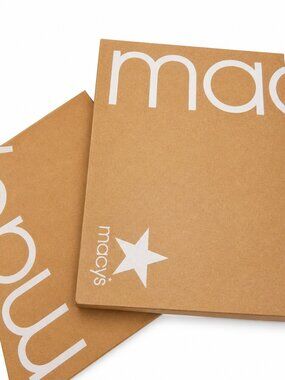 Gift Box Set of 2 Macys Kraft Cardboard Retail Packaging Gifting Iconic Red Star